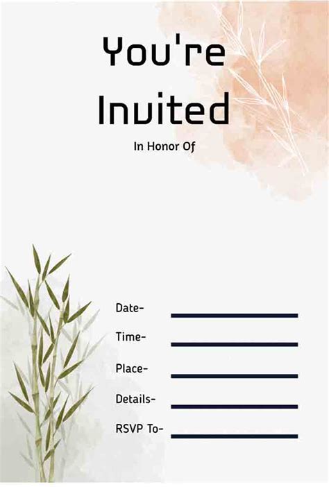 Blank Invitation Template
