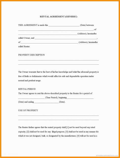 Blank Lease Agreements Printable