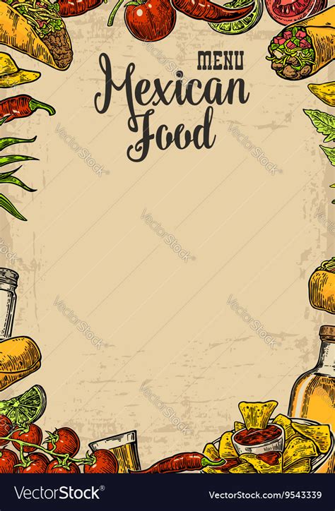 Blank Mexican Menu Template