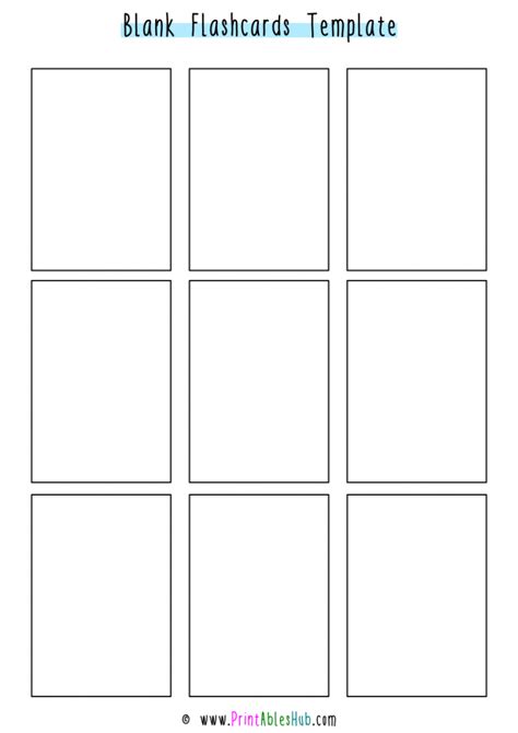 Blank Printable Flash Cards