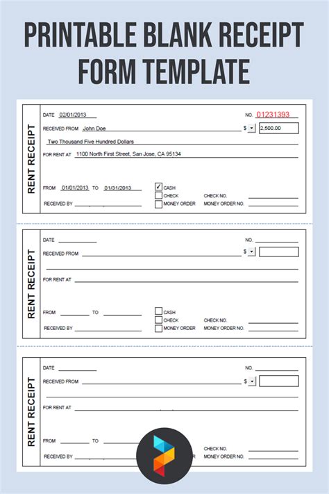 Blank Printable Receipts