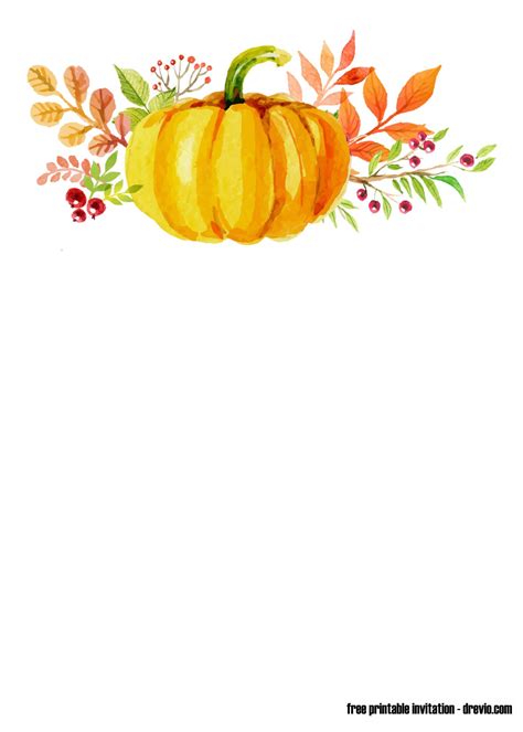Blank Pumpkin Invitation Template