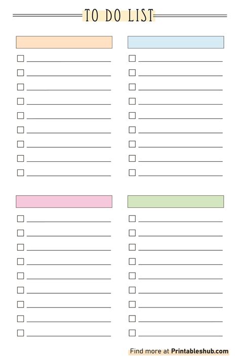 Blank To Do List Template