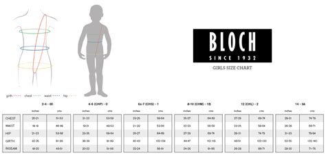 Bloch Size Chart Leotard