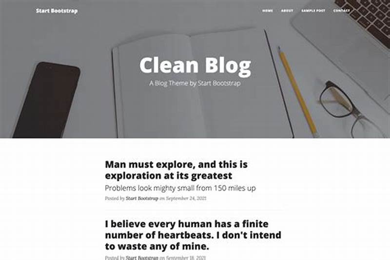 Blog Clean Mobile Friendly Bootstrap Template