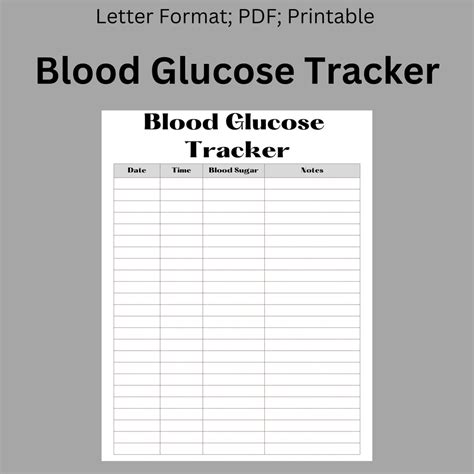 Blood Glucose Tracker Printable