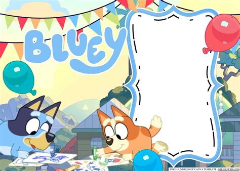 Bluey Blank Invitation Template