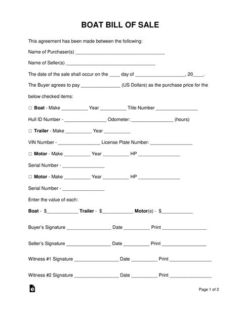 Boat Purchase Contract Template