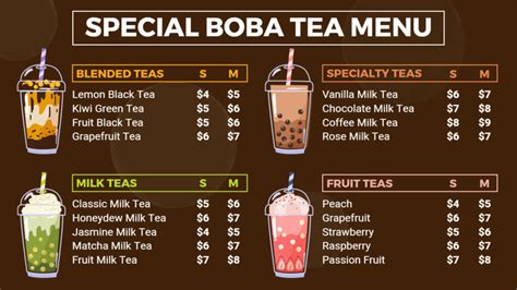 Boba Tea Menu Template