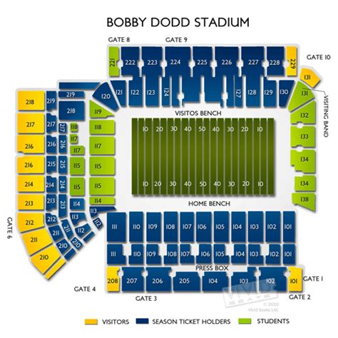 Bobby Dodd Stadium Interactive Seating Chart