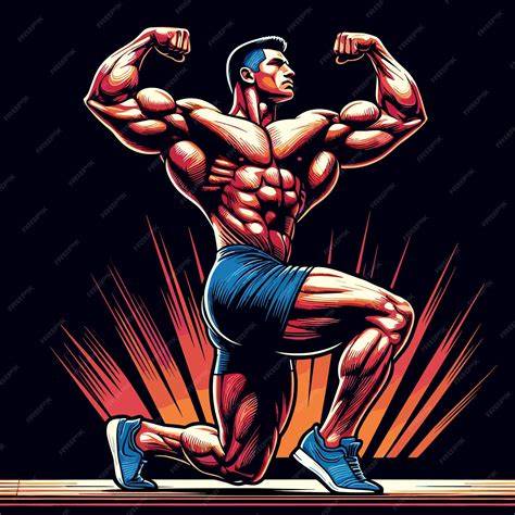 Bodybuilding pose illustration