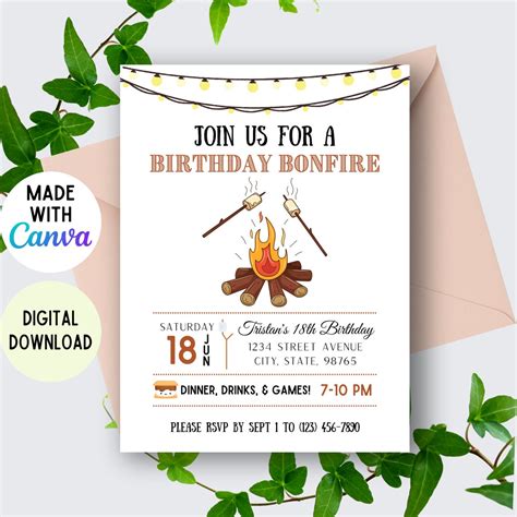 Bonfire Invite Template