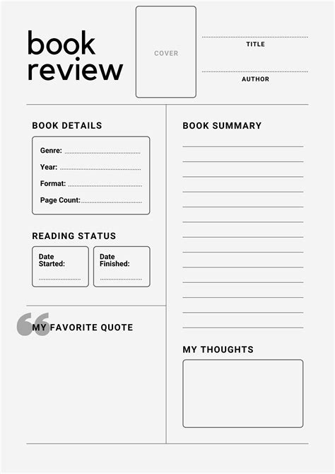 Book Review Journal Template