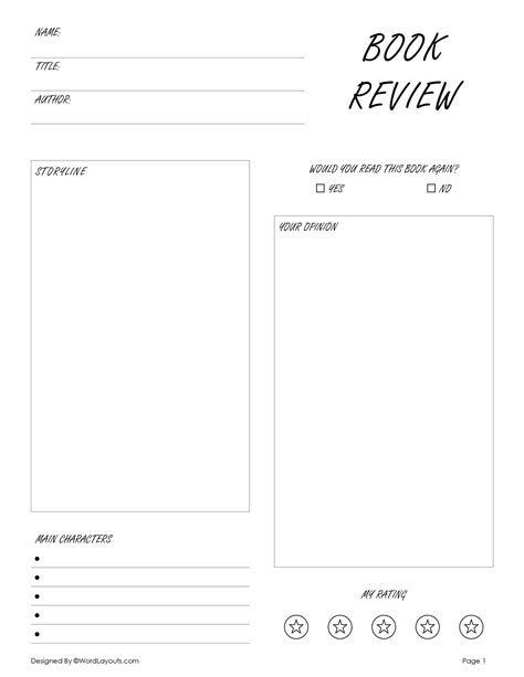 Book Reviews Template