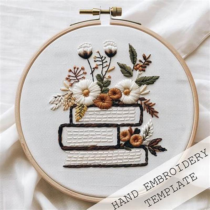 Books Embroidery Pattern