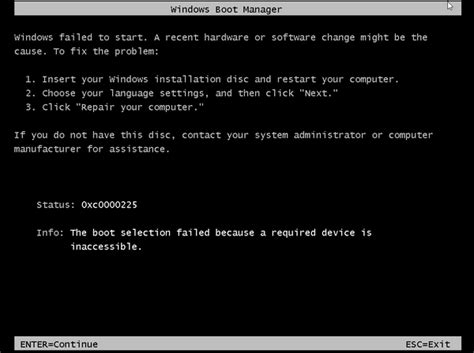 Boot Manager Error