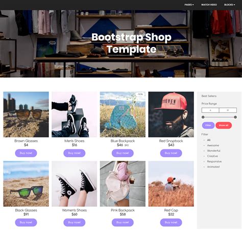 Bootstrap Ecommerce Template Free
