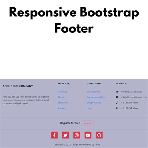 Bootstrap Footer Template