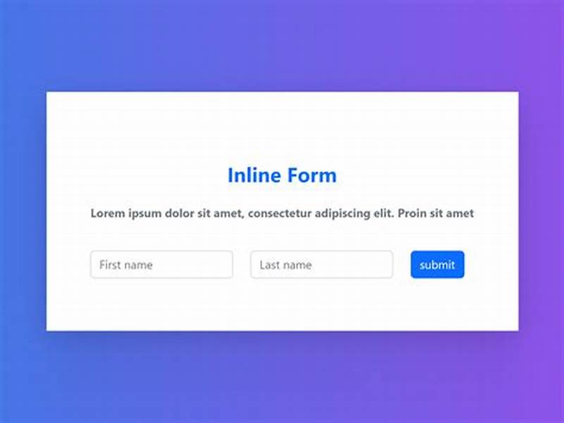 Bootstrap Form Inline