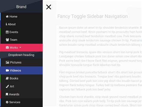 Bootstrap Sidebar Menu Responsive Template Free Download