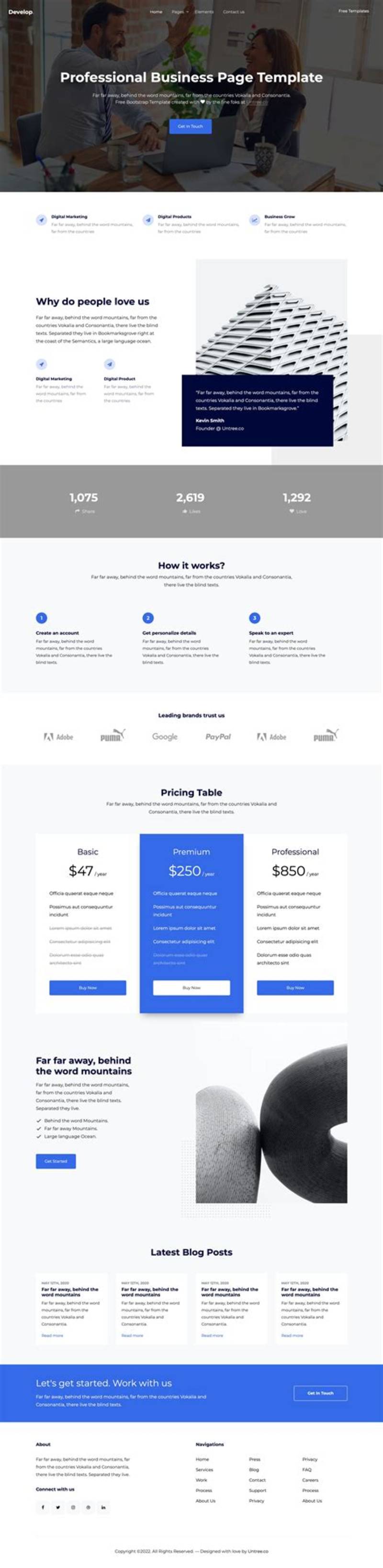 Bootstrap Template Agency Advanced Clean
