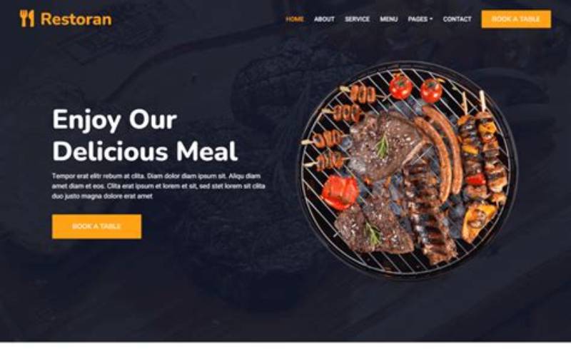 Bootstrap Template Restaurant Simple Fast