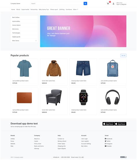 Bootstrap Templates Ecommerce