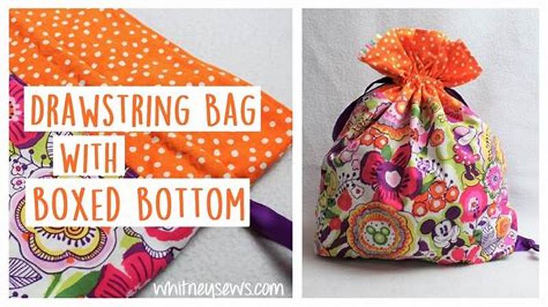 Box Bottom Drawstring Bag Pattern