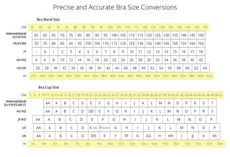 Bra Conversion Chart By Brand