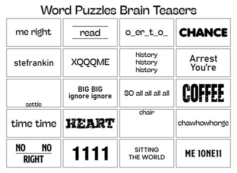 Brain Teasers With Answers Printable