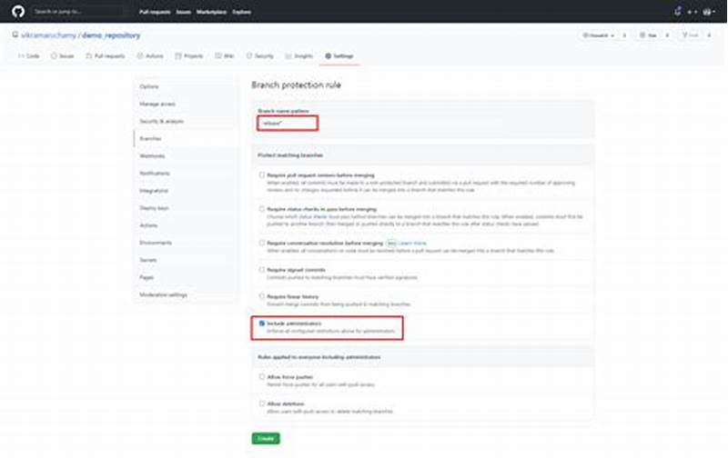 Branch Protection Rule Branch Name Pattern