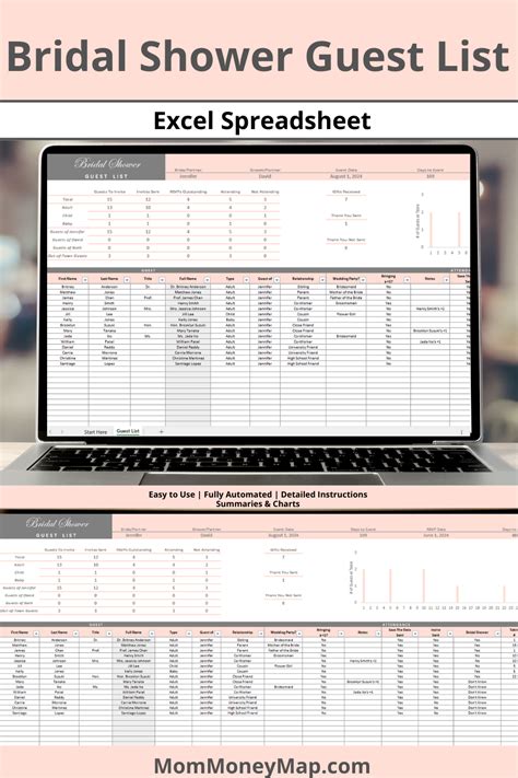 Bridal Shower Guest List Template Excel