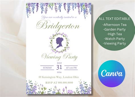 Bridgerton Invitation Template