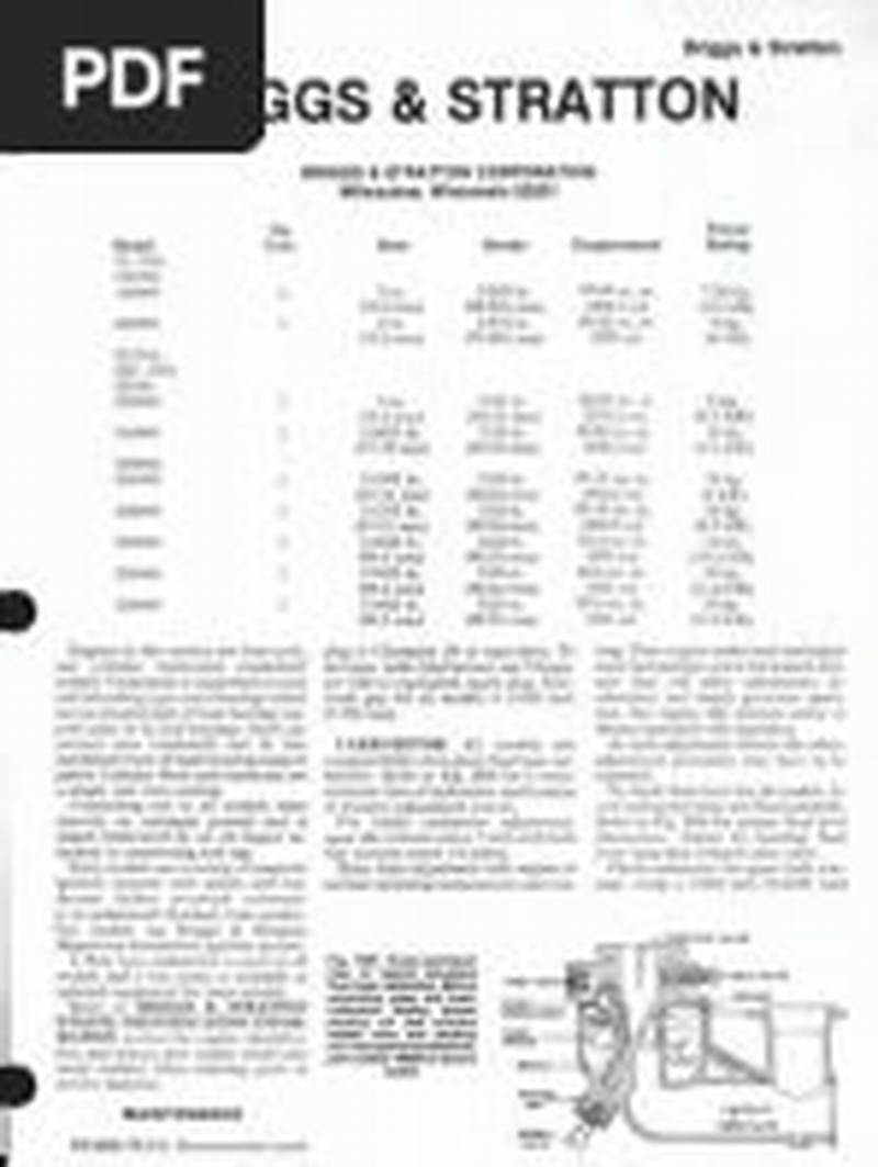 Briggs And Stratton Engine Identification Chart
