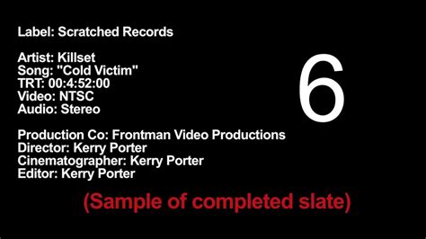 Broadcast Slate Template