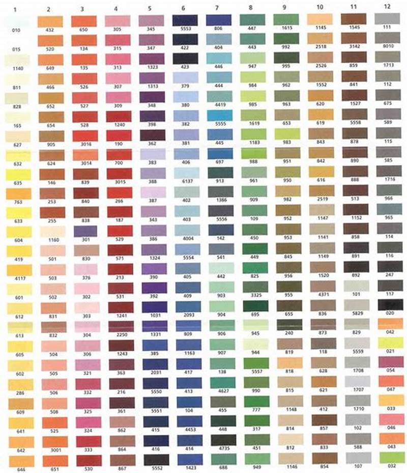 Brother Embroidery Thread Color Chart