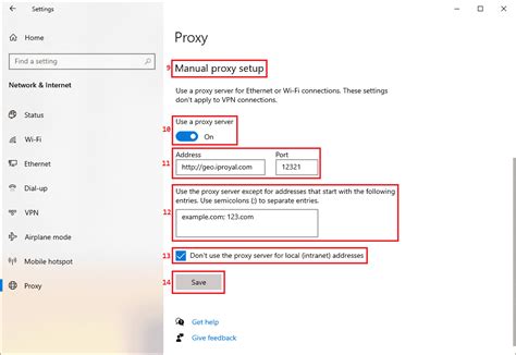 Browser Proxy Settings