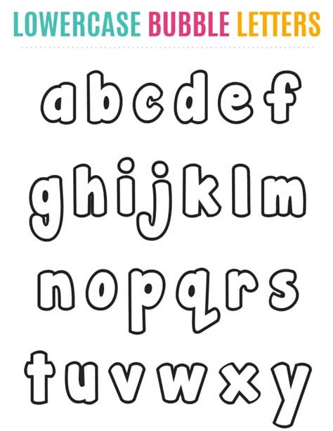 Bubble Letters Alphabet Template