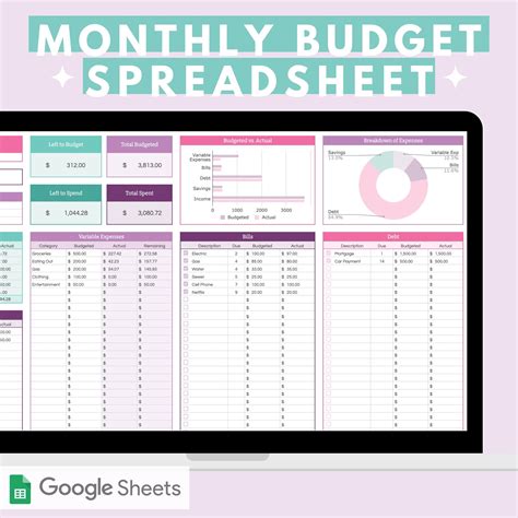 Budget Google Sheets Template Free