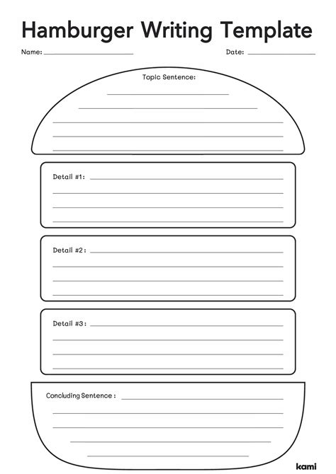 Burger Writing Template