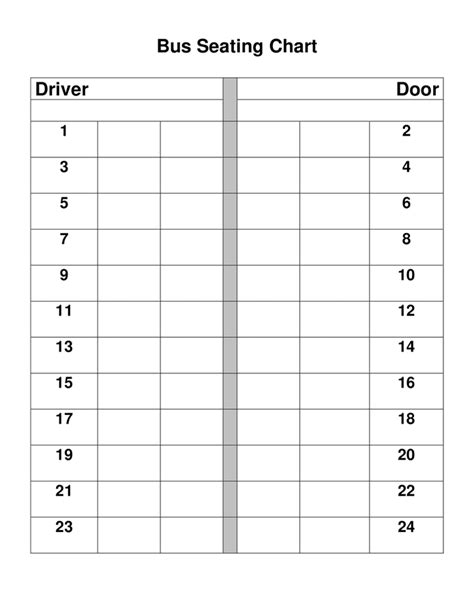 Bus Seating Chart Template