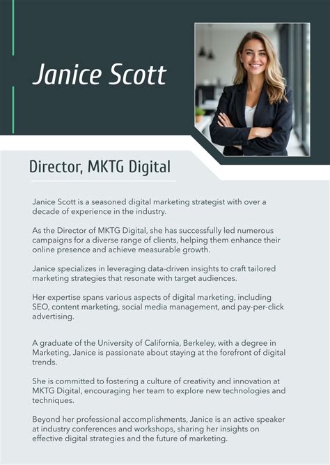 Business Bio Template