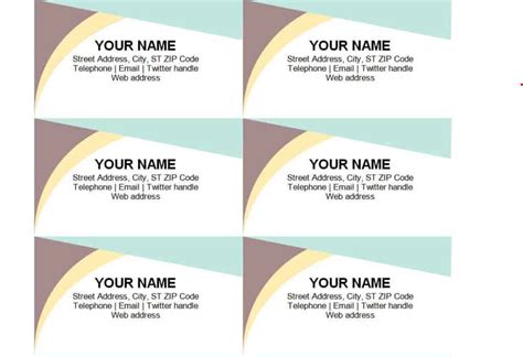 Business Card Template In Word
