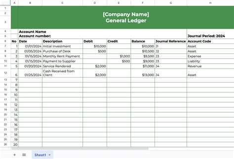Business Ledger Template