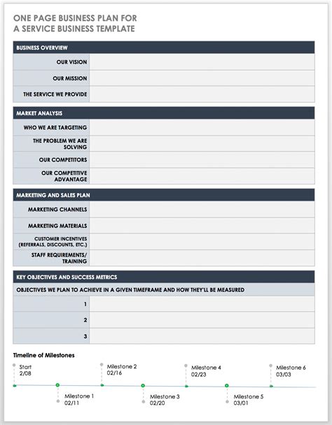 Business Plan Template For Service Company