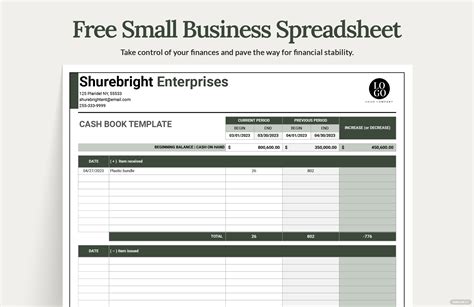 Business Spreadsheet Template