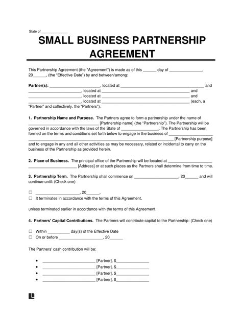 Business agreement document