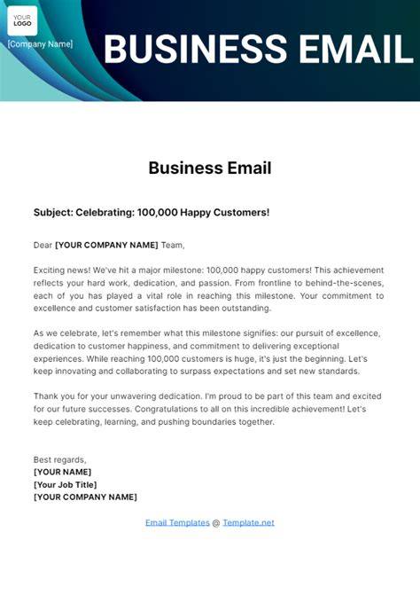 Business email template example