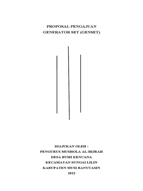 Business proposal genset
