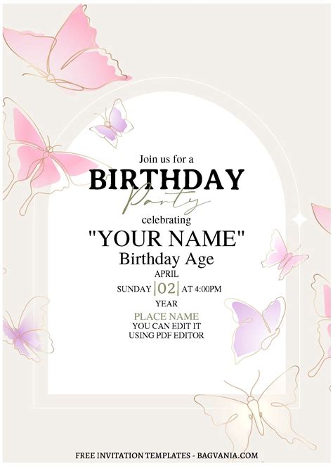 Butterfly Invitation Template